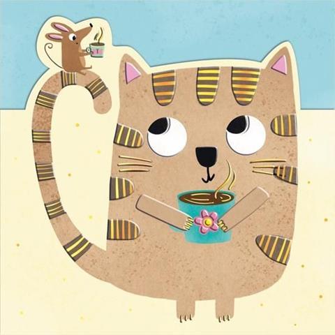 HENRY KARTKA OZDOBNA wycinany KW KOT Z MYSZKÄä