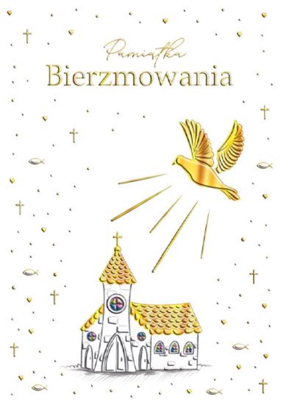 HENRY KARTKA OZDOBNA A5 BIERZMOWANIE KOŚCIÓŁEK ZŁOTY