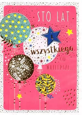 HENRY KARTKA OZDOBNA B6 BALONY NA RÓŻU