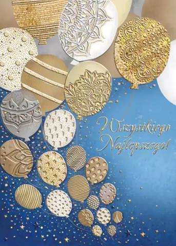 HENRY KARTKA OZDOBNA A5 ZŁOTE BALONY