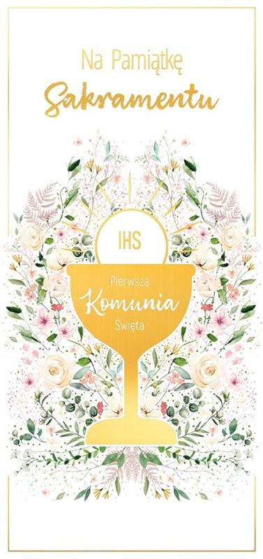 HENRY Pudełko pamiątkowe DL KOMUNIA KIELICH W KWIATACH