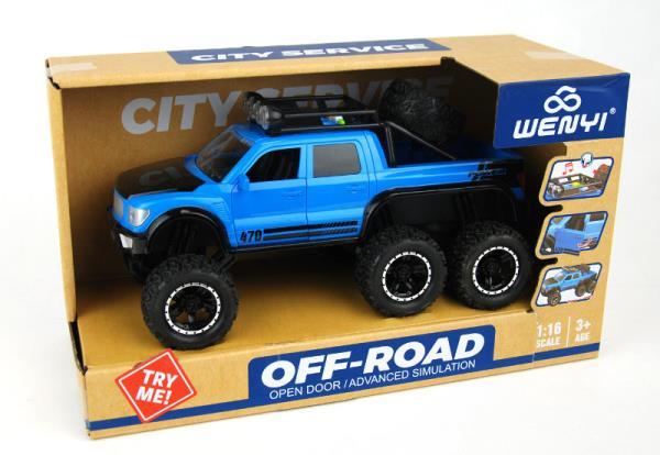 DROMADER AUTO JEEP 6 KÓŁ NIEBIESKI ŚWIATŁO,DŹWIĘK 1316296