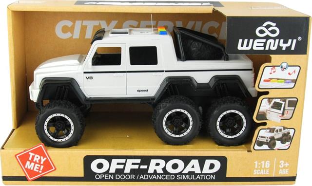 DROMADER AUTO JEEP 6 KÓŁ BIAŁY ŚWIATŁO, DŹWIĘK 1351977