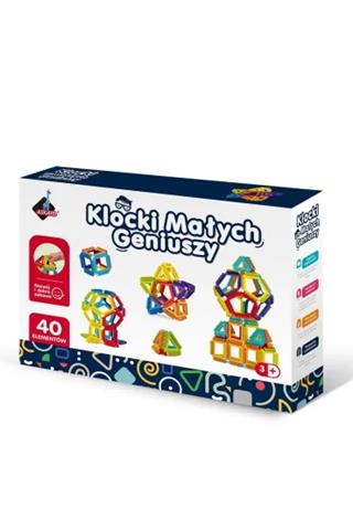 KLOCKI MAŁYCH GENIUSZY GEOMETRYCZNE SZCZOTKI 40 ELEM. /6 ASKATO