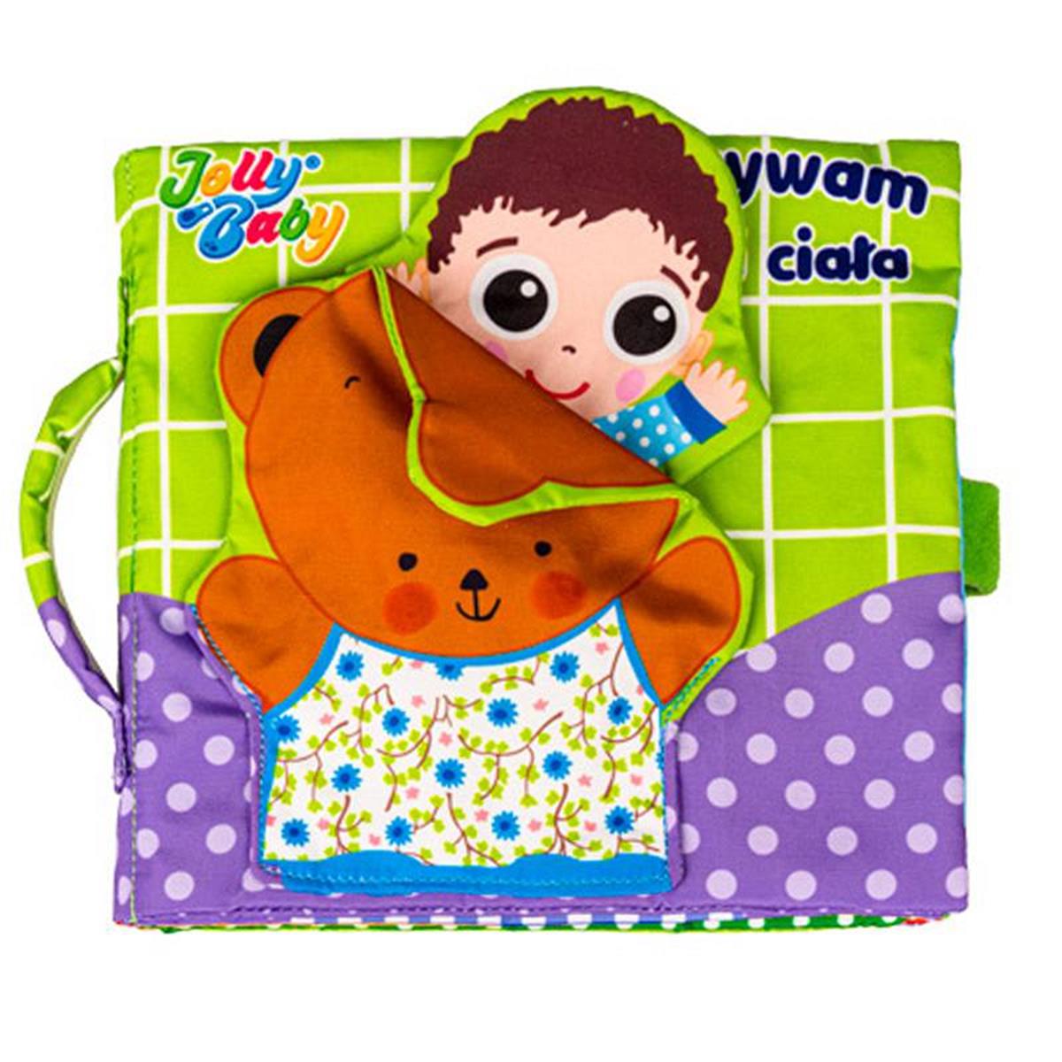 jolly baby odkrywam części ciała 6m+    materiałowa książeczka 80462 dumel