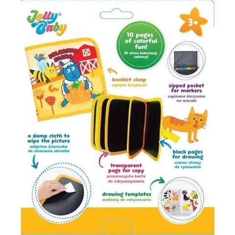 JOLLY BABY KSIĄŻECZKA DO RYSOWANIA  KOLOROWA FARMA DUMEL