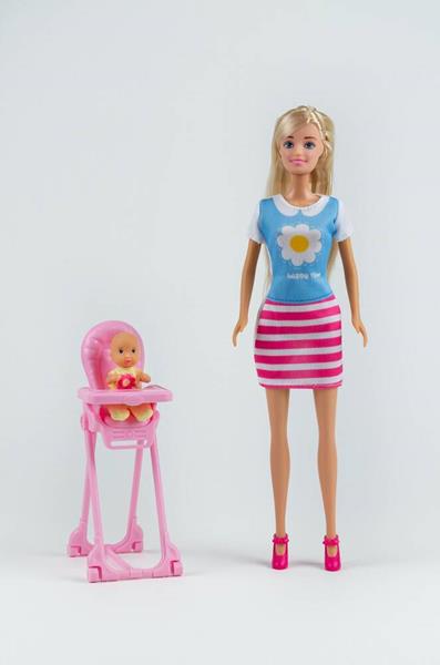 icom lalka anlily 30cm z krzesłkiem dla dziecka i z bobasem 7132108
