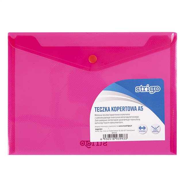 STRIGO KOPERTA A5 PP A'1 POZIOMA RÓŻOWA SF012 WPC /10/