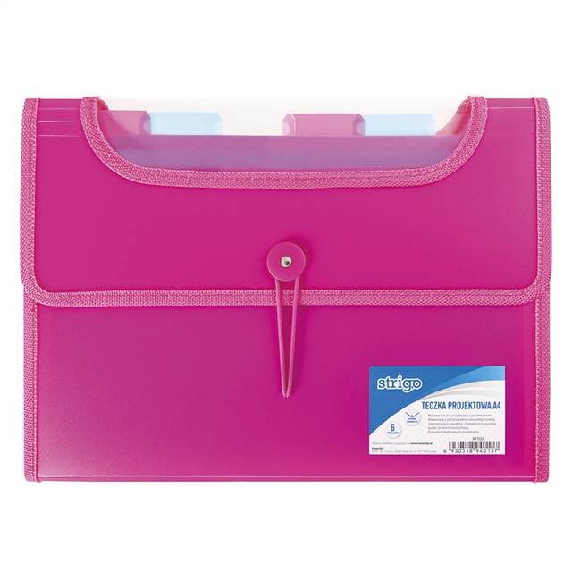 STRIGO TECZKA A4 6 KIESZENI RÓŻOWA      VFILE /4/ SF032 WPC
