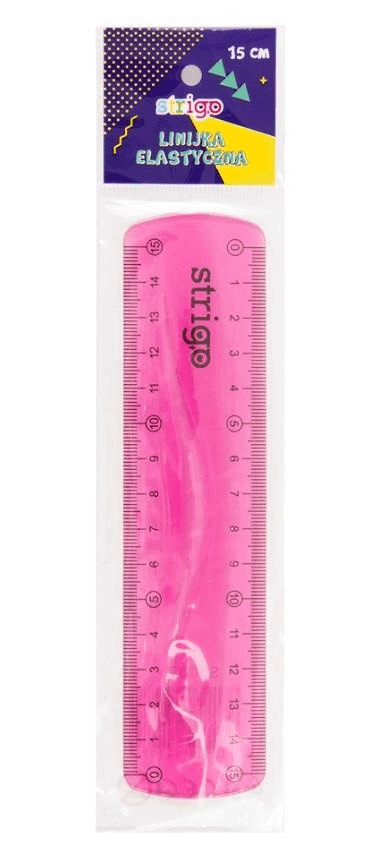 strigo linijka elastyczna 15cm różowa   ssc070 /24/