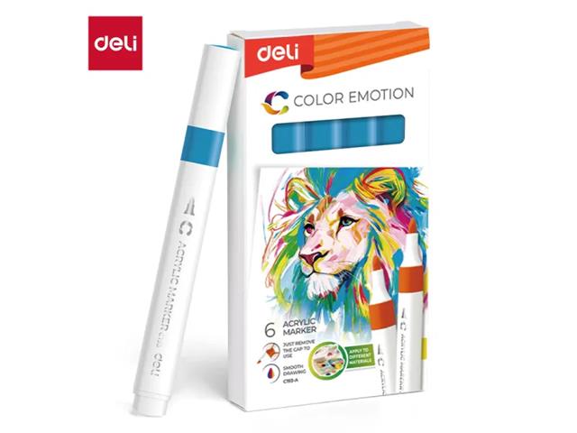 DELI-MARKER AKRYLOWY SZAFIROWY 48 /6/