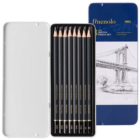 DELI-DO SZKICOWANIA FINENOLO ZESTAW 8SZT2H,H,HB,B,2B,4B,6B,8B