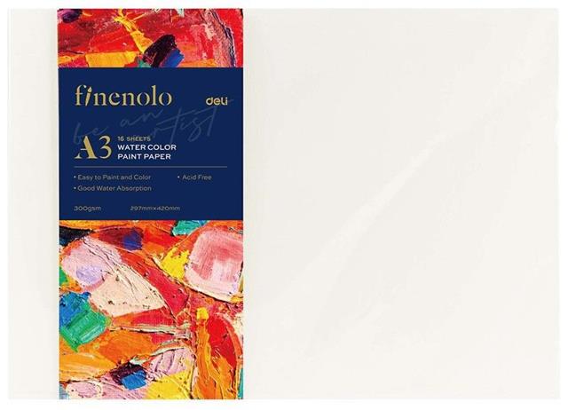 DELI-PAPIER AKWARELOWY A3 300G/M2 FINENOLO 16SZT KREMOWY C270-A3