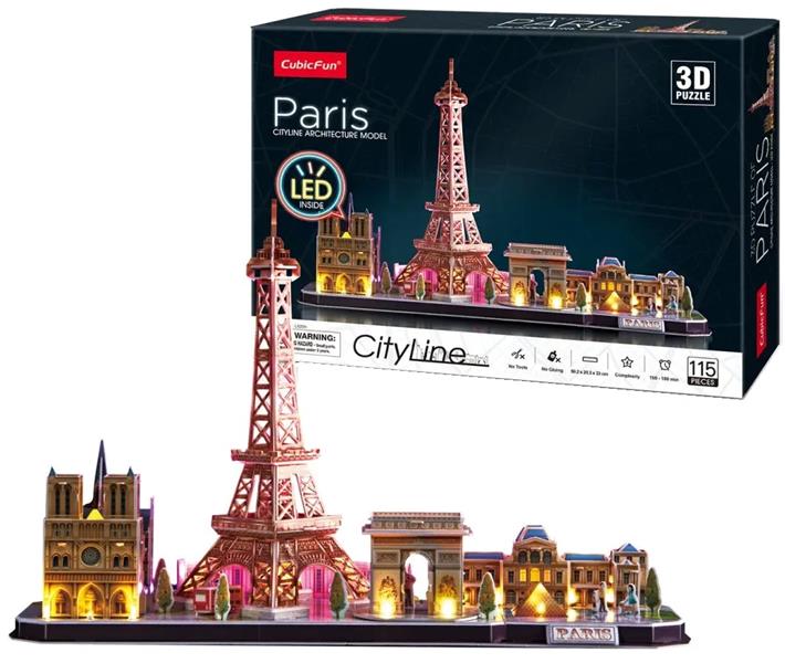 puzzle 3d city line led paryż dante