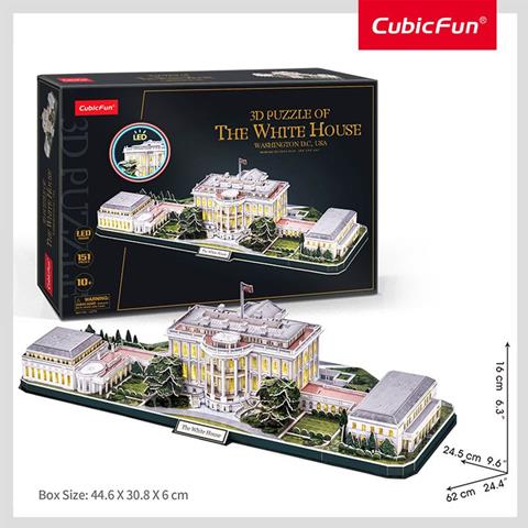 dante puzzle 3d led biały dom 151el l529h