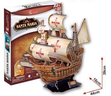 puzzle 3d żaglowiec santa maria 24008 dante p24, cena za 1szt.