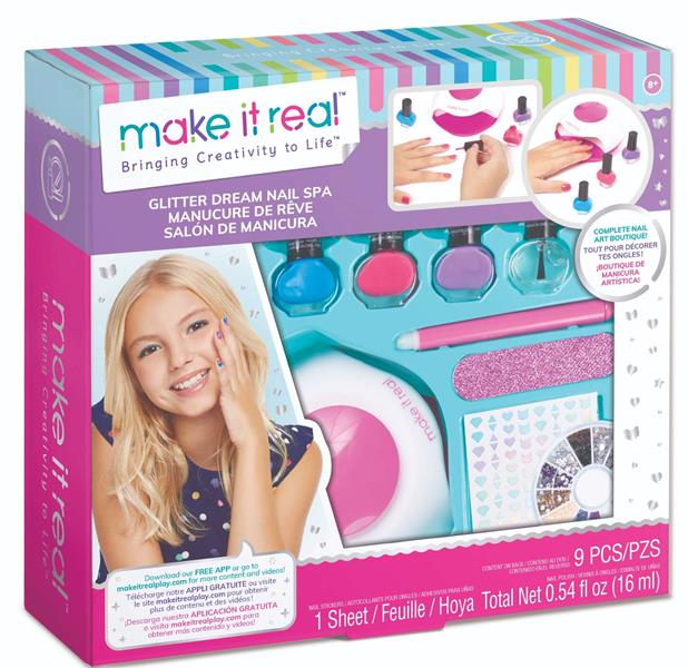 MAKE IT REAL GLITTER DREAM NAIL SPA ZESTAW DO PAZNOKCI + LAMPA 2462 ORBICO