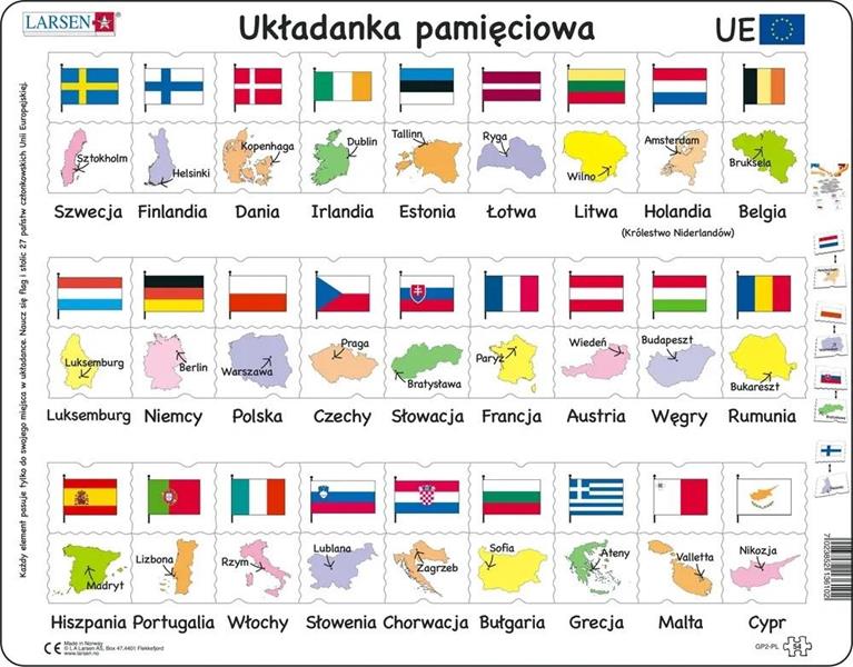 larsen układanka pamięciowa unia europejska flagi i stolice tactic