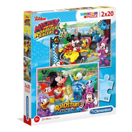 clementoni puzzle 2x20el mickey and the roadster racers 07034