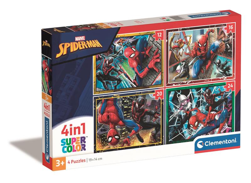 clementoni puzzle 4w1 spiderman 21515 19x14cm