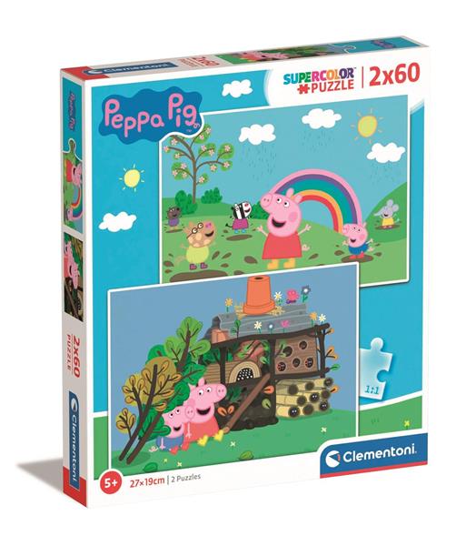 clementoni puzzle 2x60el świnka peppa 21622 27x18.5cm