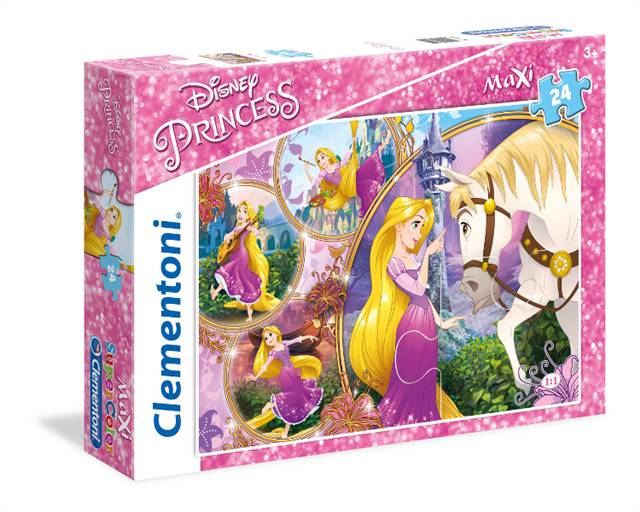 clementoni puzzle 24el maxi princess zaplątani 62x42cm 23702