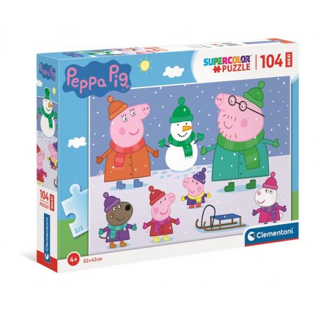 clementoni puzzle 104el maxi świnka peppa 23752 62x42cm