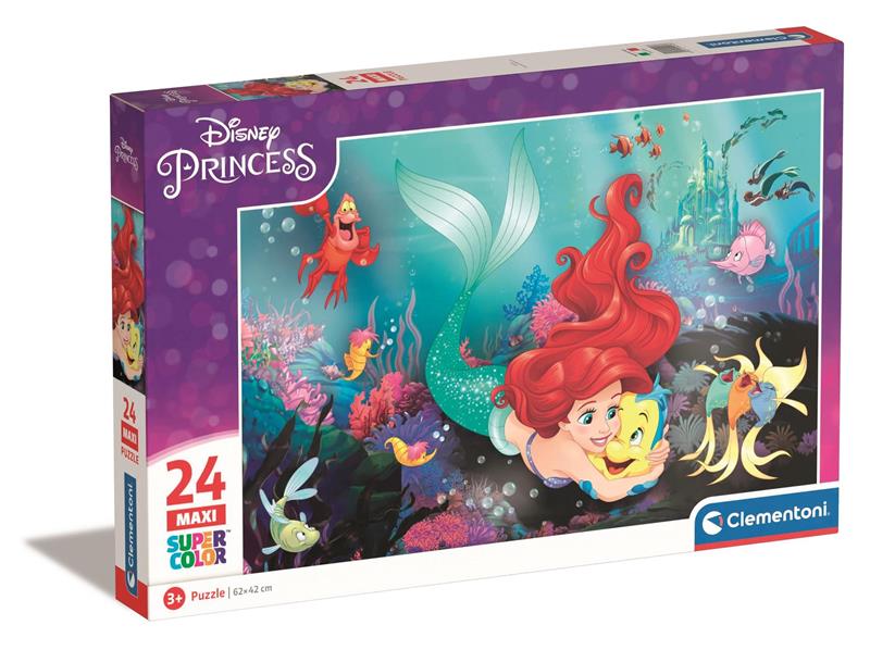 clementoni puzzle 24el maxi princess mała syrenka 24243 62x42cm