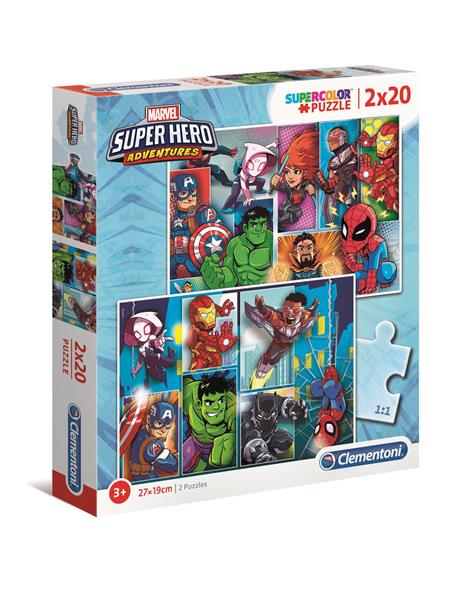 clementoni puzzle 2x20el super hero adventures 24768