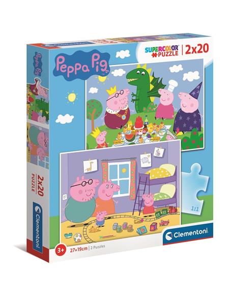 clementoni puzzle 2x20el świnka peppa 24778 27x19cm