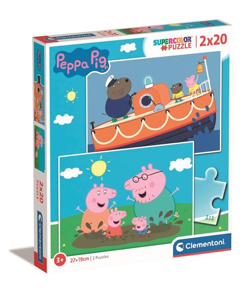 clementoni puzzle 2x20el świnka peppa 24797 27x18.5cm