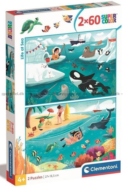 clementoni puzzle 2x60el life at sea 24817 27x18.5cm