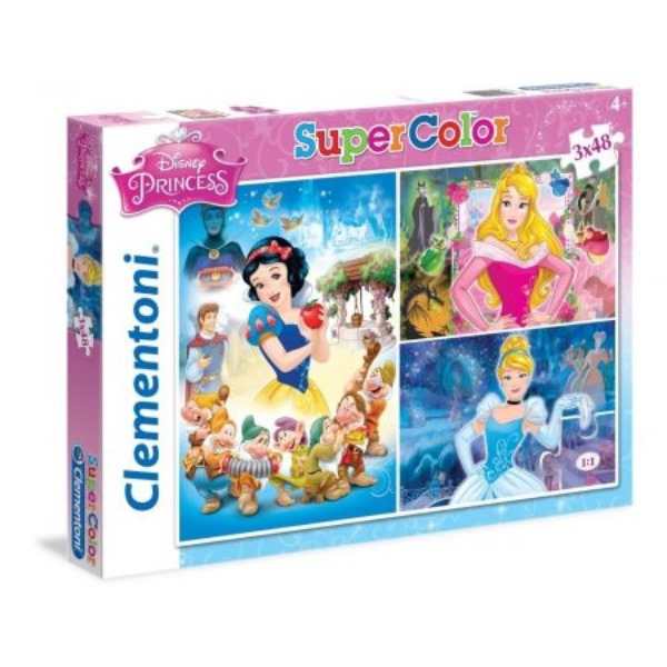 clementoni puzzle 3x48el princess 32x22cm 25211