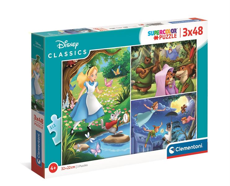 clementoni puzzle 3x48el disney classic 32x22cm 25267