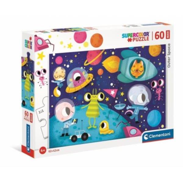 clementoni puzzle 60el maxi outer space kosmos 26464 62x42cm