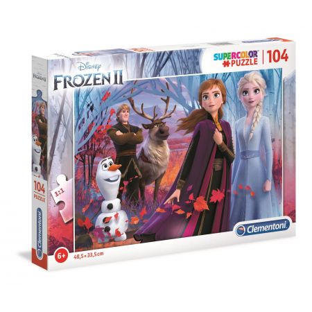 clementoni puzzle 104el super kolor frozen 2 27274 48,5x33,5cm