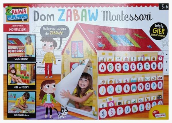 LISCIANI MONTESSORI DOM ZABAW ZESTAW GIER PUZZLE KARTY DOMEK 88782 DANTE