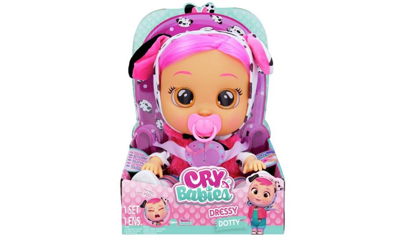 TM TOYS LALKA BOBAS CRY BABIES DRESSY DOTTY 081451