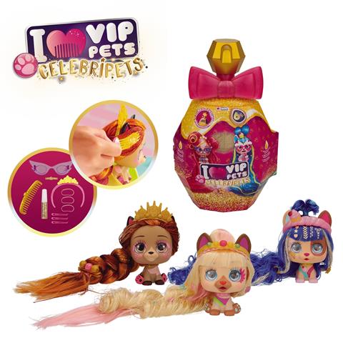 VIP PETS PIESKI Z DŁUGIMI WŁOSAMI DO STYLIZACJI CELEBRIPETS TM TOYS