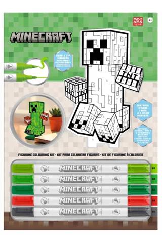 FIGURKA 2D DO POKOLOROWANIA + FLAMASTRY 5 KOLORÓW MINECRAFT KIDS MC00057