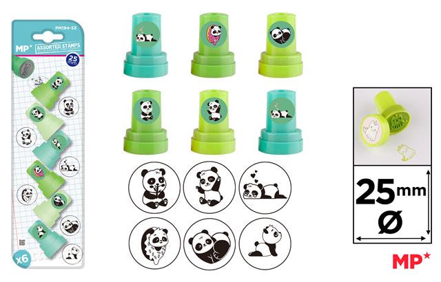MP-STEMPELKI DLA DZIECI PANDA BLISTER/6SZT
