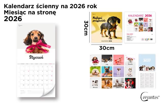 MP-KALENDARZ ŚCIENNY 2026 PIES 30X30CM