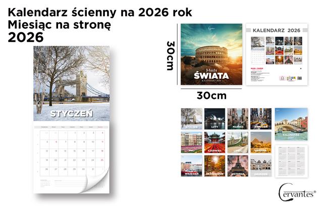 MP-KALENDARZ ŚCIENNY 2026 KRAJOBRAZ 30X30CM
