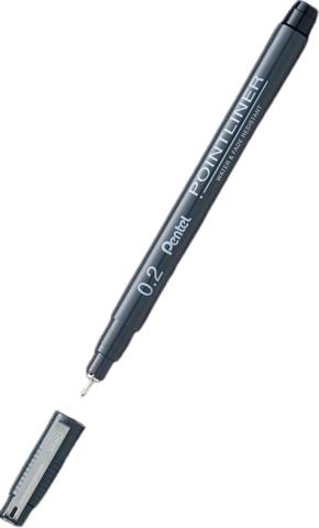PENTEL CIENKOPIS POINTLINER 0.2MM CZARNYS20P-2A /12/