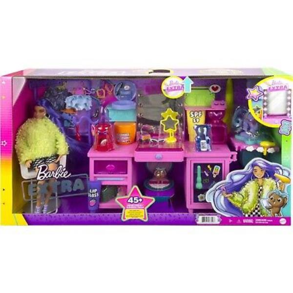 MATTEL BARBIE EXTRA MODA TOALETKA LALKA AKCESORIA GYJ70