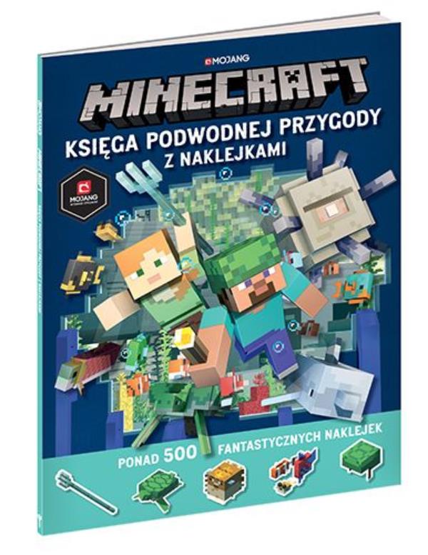 minecraft księga podwodnej przygody z naklejkami