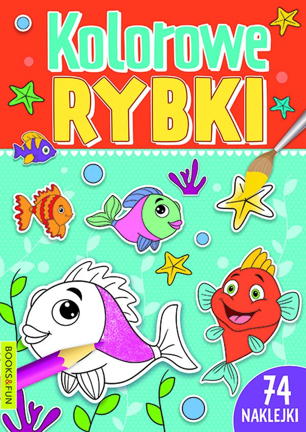 books&fun kolorowanka z naklejkami - kolorowe rybki
