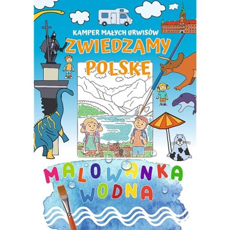 trefl kolorowanka wodna kamper małych urwisów zwiedzamy polskę