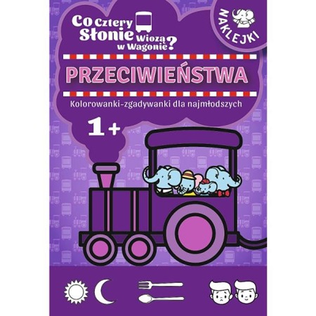 trefl kolorowanka co cztery słonie wiozą w wagonie? przeciwieństwa