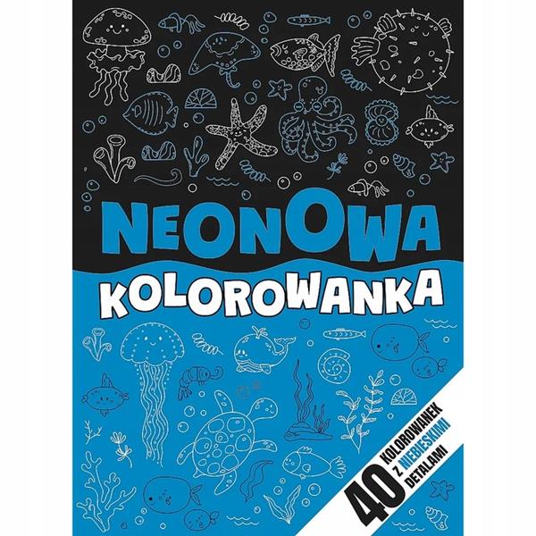 trefl kolorowanka neonowa niebieska